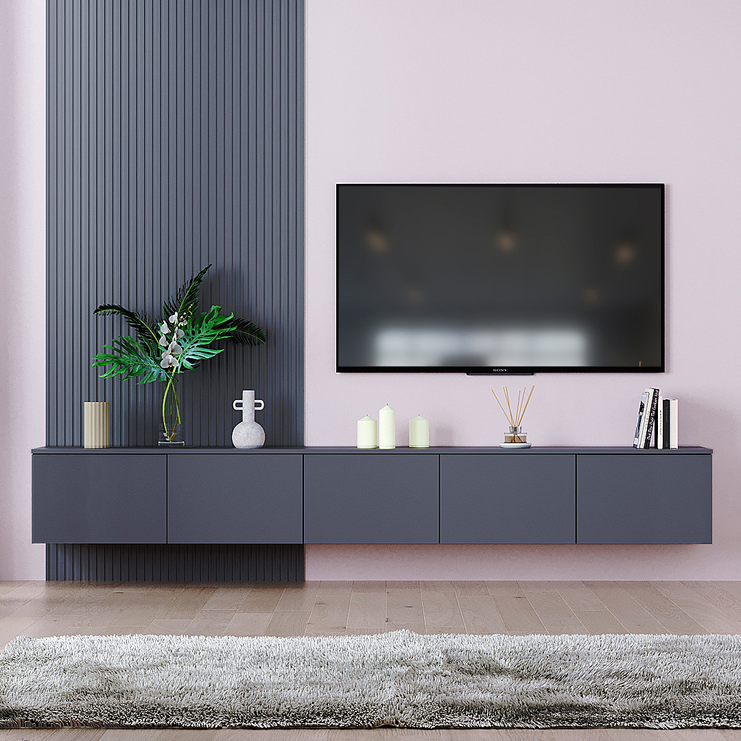 Тумба ТВ "Капрі" навісна, К-508, Антрацит (250/33/35), фото 1