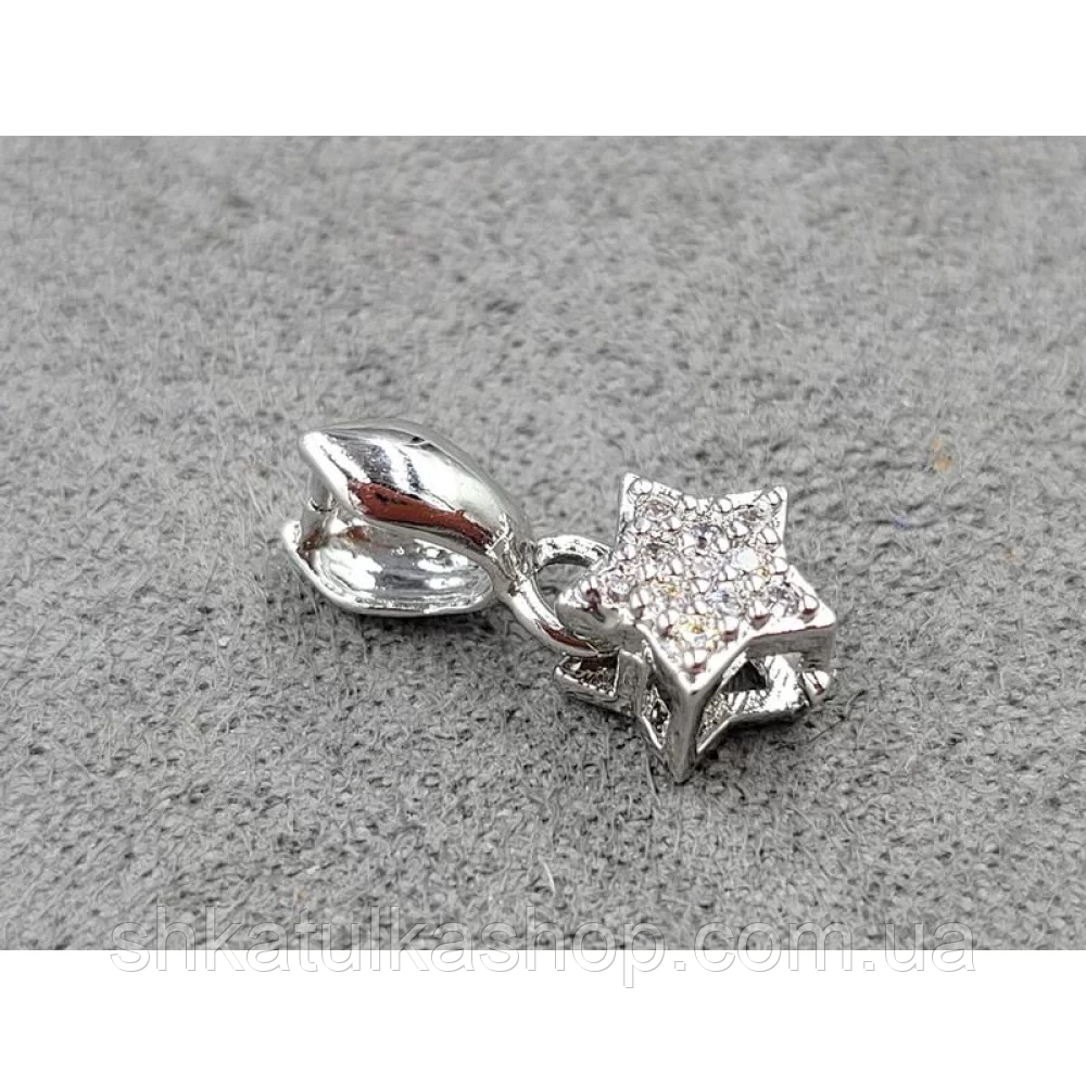 Тримач для намистин 7*15мм, колір сталь, гіпоалергенний сплав, фото 1