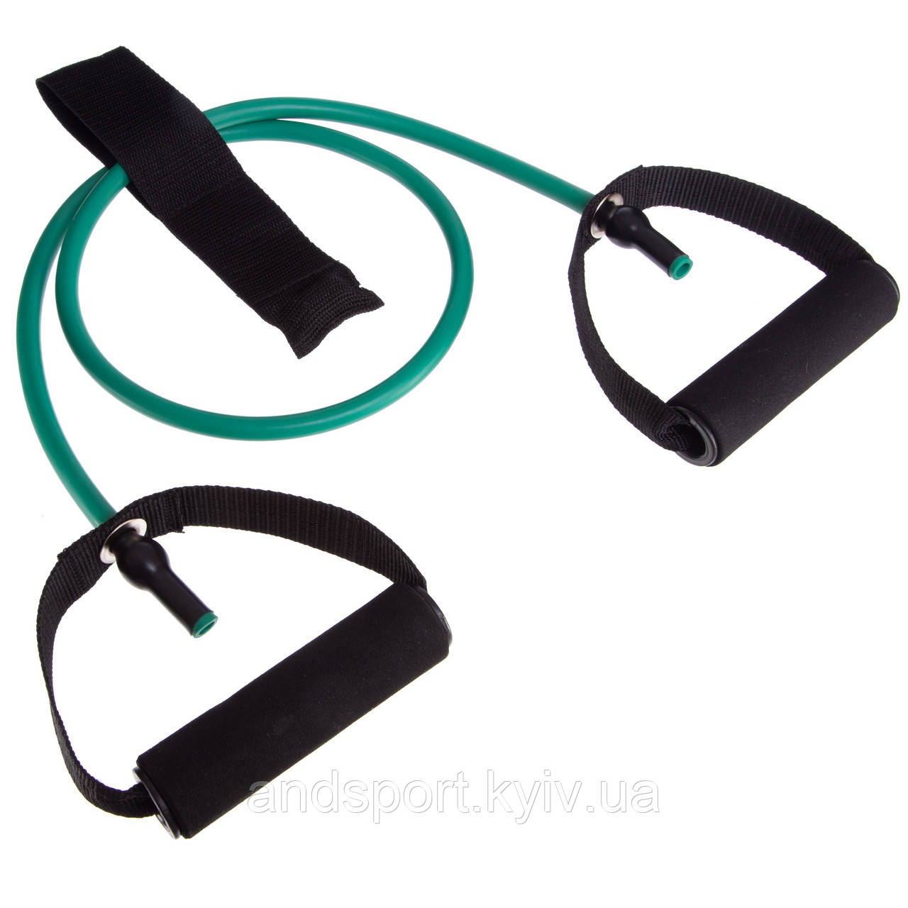 Еспандер трубчастий з ручками з дверним фіксатором FI-2659-G 15LB (латекс,d-9x6мм, l-120 см, зелений) Код