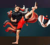 Компресійні шорти для RDX MMA T16 2-в-1 RED/BLACK-L, фото 8