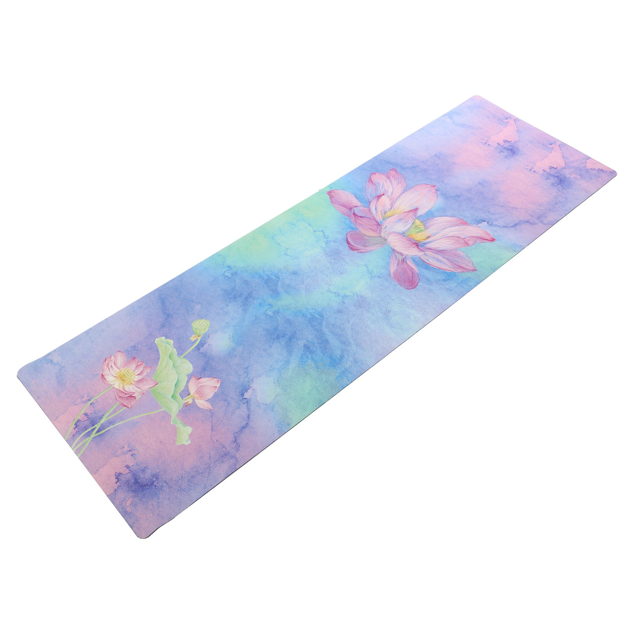 Килимок для йоги замшевий антиковзаючий Record 183x61x0,3см з квітковим принтом, фото 1