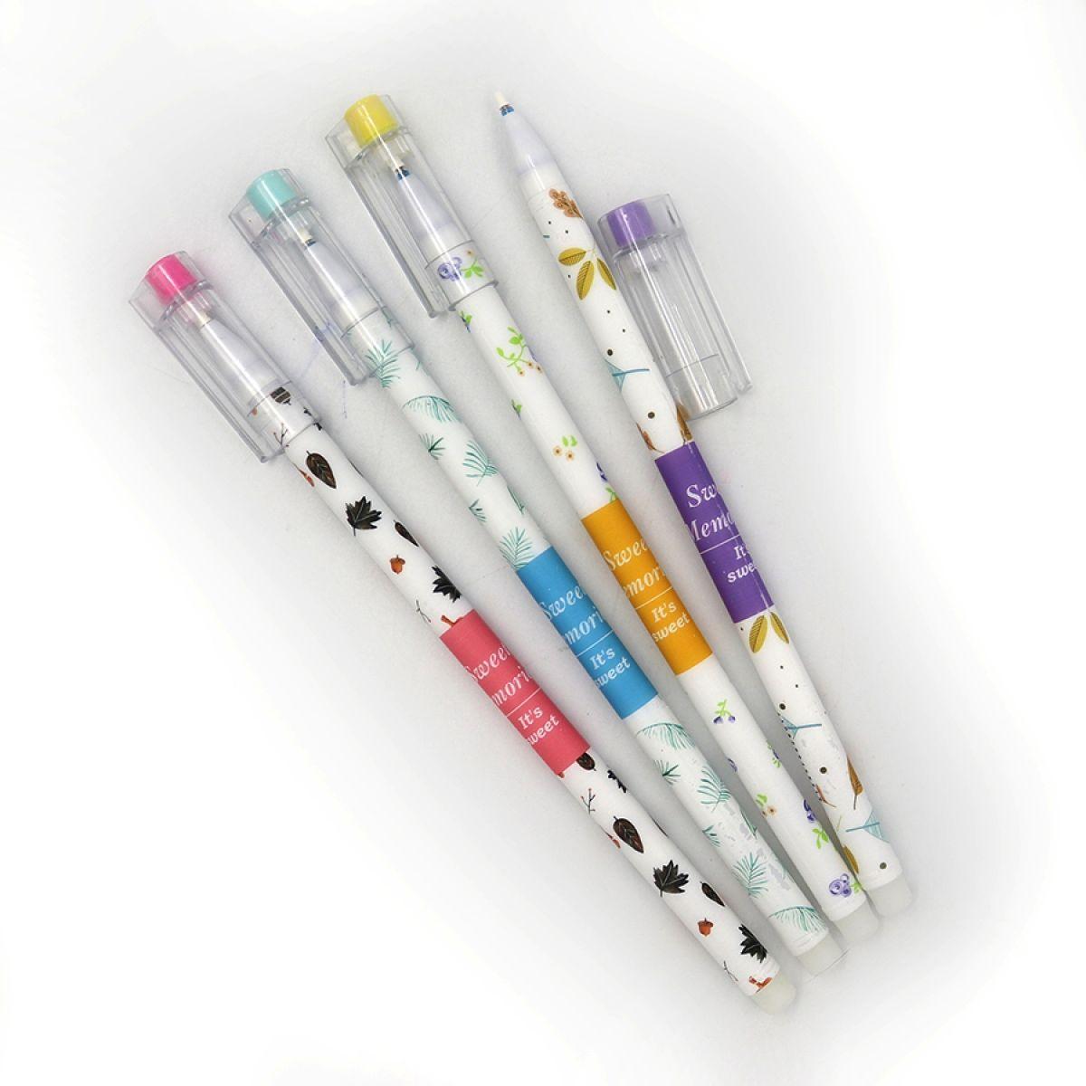 Ручка гель Пиши-стирай 8816 Leaf синя