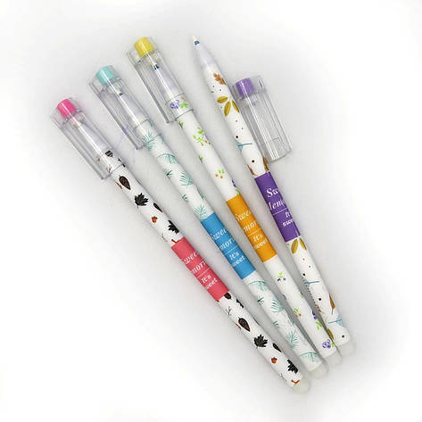 Ручка гель Пиши-стирай 8816 Leaf синя, фото 1