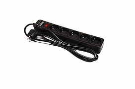 Мережевий фільтр, подовжувач з USB2 Optima Base 5 1,8m BLACK провід 3*0,75мм2 ax-1266