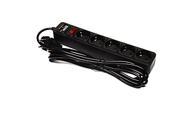 Мережевий фільтр, подовжувач з USB2 Optima Base 5 3m BLACK провід 3*0,75мм2  ax-1268