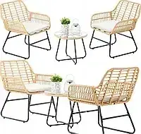 Комплект меблів із ротанга Garden Line Leuca ABI3408 зі столиком та двома кріслами для затишку на вулиці