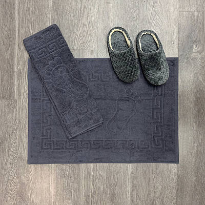 Рушник (50х70 см) махровий Aisha Ніжки колір графітовий (86-039)