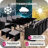 Комплект меблів із ротанга Palma 8+4+1, чорно-сірий колір, фото 5