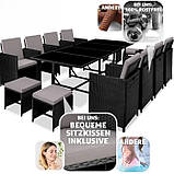 Комплект меблів із ротанга Palma 8+4+1, чорно-сірий колір, фото 9