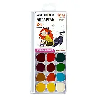 Акварель 24 кол. "ROSA Kids", Cats with a Girl, без пензлика