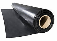 Пленка черная 100 мкм 6*50 м для мульчирования строительства клубники прудов и дорог полиэтиленовая рулонная