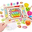 Захоплюючий ігровий центр для дитини 5в1 Магнітна рибалка Сортер фігурок Мозаїка Шнурівка і навчання рахунку, фото 4