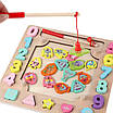 Захоплюючий ігровий центр для дитини 5в1 Магнітна рибалка Сортер фігурок Мозаїка Шнурівка і навчання рахунку, фото 7