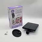 Косметичне дзеркало потрійне з підсвіткою, від USB, Чорний / Дзеркало для макіяжу / Дзеркало настільне, фото 9