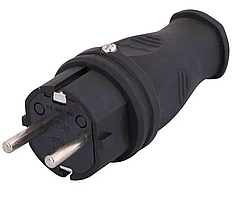 Вилка 2Р+РЕ 1х16А з заземленням 220-240V Lezard