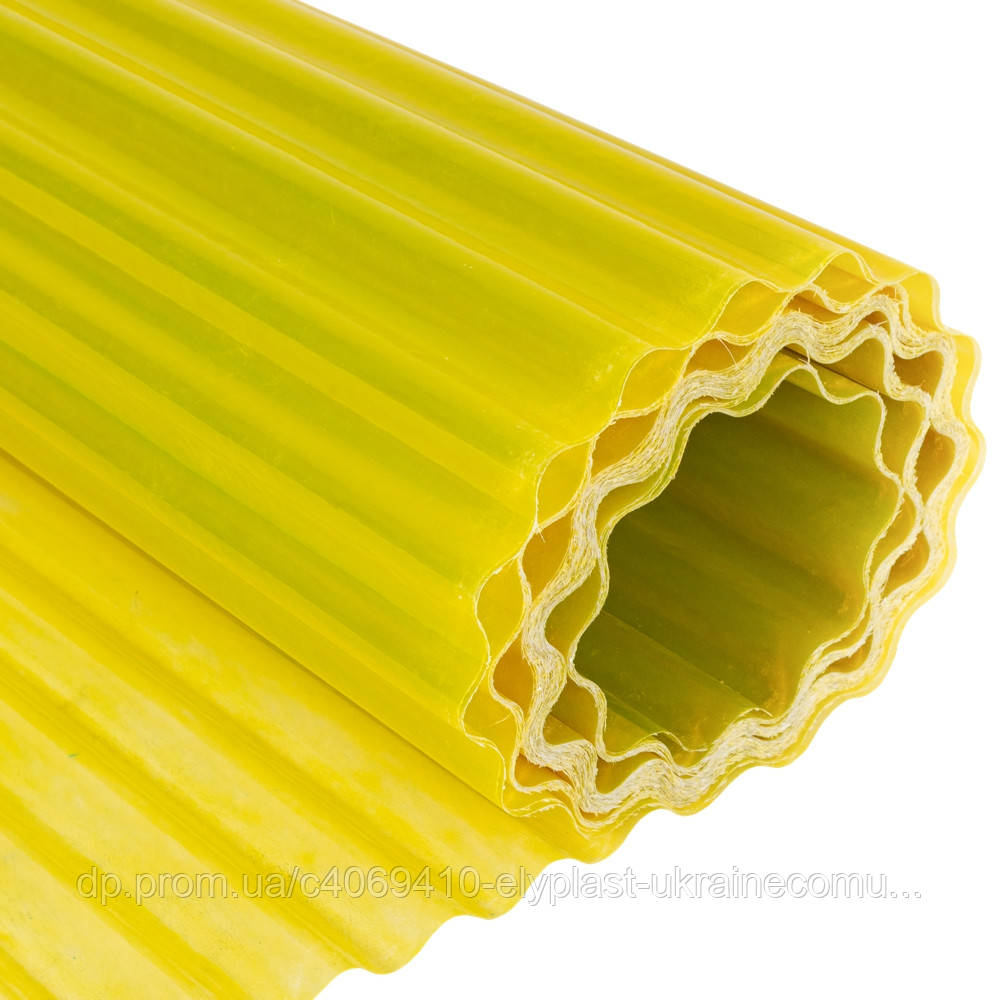 Прозорий шифер гофрований (жовтий) (2м*13,5м) PolyRoll, фото 1