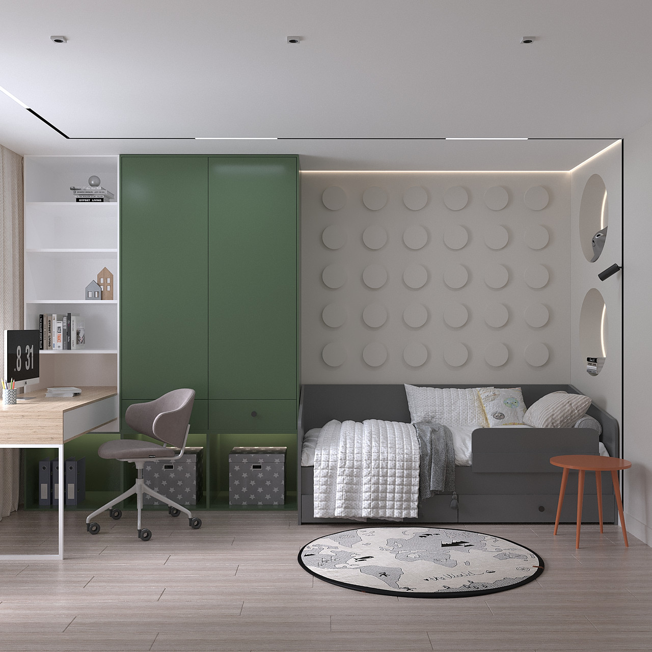 Дитяче ліжко з бортиком та шухлядами + ламелі 800х2040х850 мм Антрацит - фото 1 - id-p2509757162