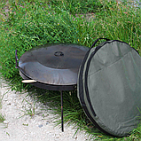 Мангал сковорідка з диска борони 50 см Садж із борони Сковорідки для пікніка з кришкою та чохлом, фото 2