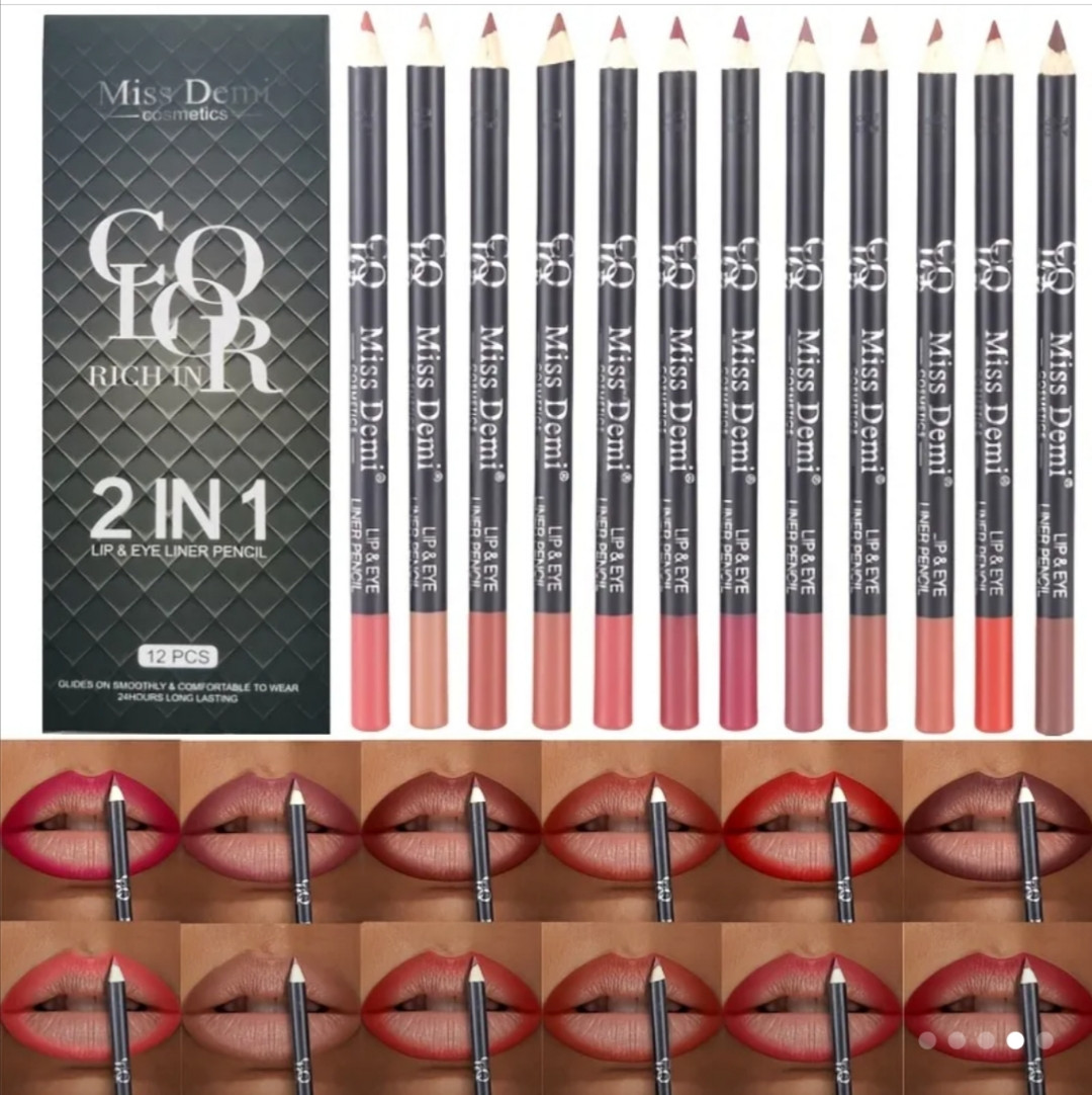 Набір матових олівців для губ Miss Demi Lip Liner Pencil
