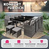 Комплект обідній плетений Palma, натуральний/ світло-сірий колір, фото 7