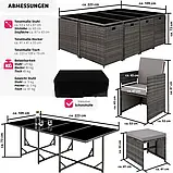 Комплект обідній плетений Palma, натуральний/ світло-сірий колір, фото 8