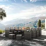 Комплект обідній плетений Palma, натуральний/ світло-сірий колір, фото 2