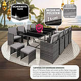 Комплект обідній плетений Palma, натуральний/ світло-сірий колір, фото 4