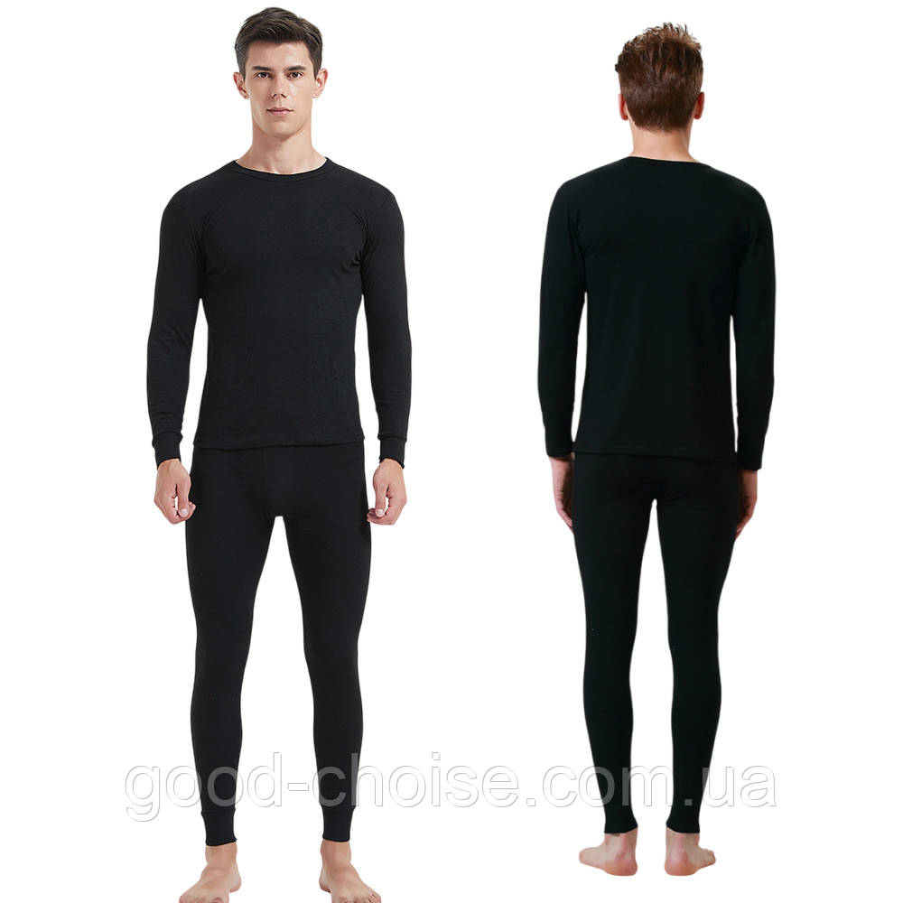 Чоловіча термобілизна до -25°C, (S-3XL), Чорне / Зимовий термокомплект чоловічий / Зимова термобілизна