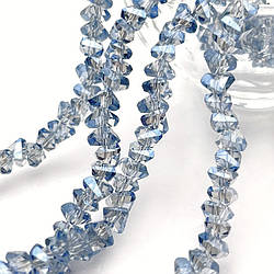 Намистини Swarovski огранювання трикутник 3 мм 27 см (+-130 шт.) Сріблястий АВ прозорий