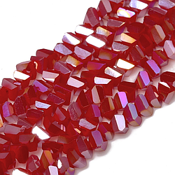 Намистини Swarovski огранювання трикутник 3 мм 27 см (+-130 шт.) Червоний АВ прозорий