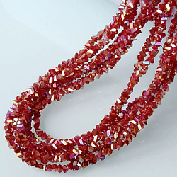 Намистини Swarovski огранювання трикутник 3 мм 27 см (+-130 шт.) Бордовий АВ непрозорий
