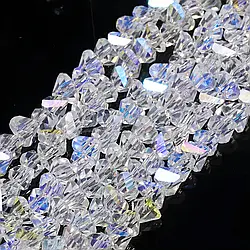 Намистини Swarovski огранювання трикутник 3 мм 27 см (+-130 шт.) Прозорий АВ