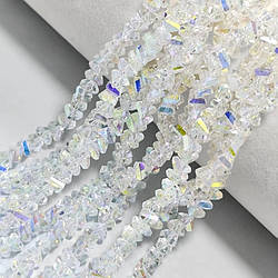 Намистини Swarovski огранювання трикутник 3 мм 27 см (+-130 шт.) Прозорий АВ+