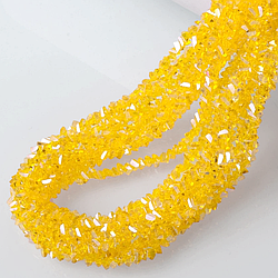 Намистини Swarovski огранювання трикутник 3 мм Ø 0,8 мм 27 см (+-130 шт.) Жовтий АВ прозорий