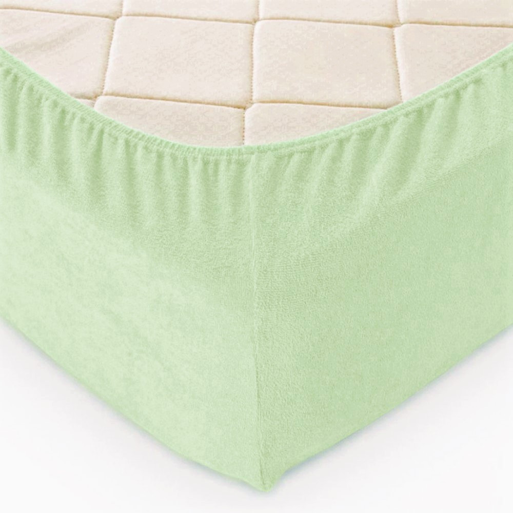 Простирадло на резинці 140х200х20см махрове тм Ярослав №5 фісташка, фото 1