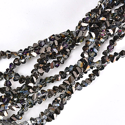 Намистини Swarovski ограновування трикутник 3 мм 27 см (+-130 шт.) Гематитовий напівпрозорий металік