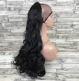 Напівпалиця Волосся на шпильках темно-коричневі No2 75 см 300 г Треси хвилясті термостійкі, фото 2