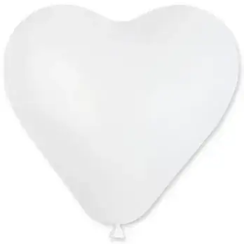 G 17" Пастель біла. Куля латексне серце 14 лютого