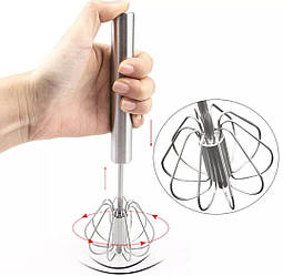 Ручний вінчик для збивання з механізмом, що обертає Hand Mixer With Blister, 27 см / Вінчик ручний