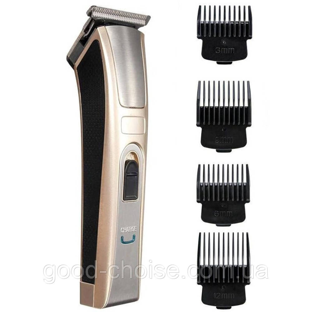 Машинка для стрижки волосся та бороди 2в1 Gemei GM-657 / Тример для сухого та вологого гоління, фото 1