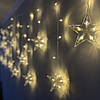 Гірлянда Штора, від мережі, 2,5 м, 12 зірок, Біла / Гірлянда світлодіодна штора / Зіркопад / Новорічна гірлянда, фото 5