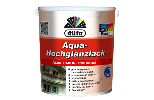 Аква-емаль DUFA AQUA-HOCHGLANZLACK (ДЮФА) 0.75л глянцева біла