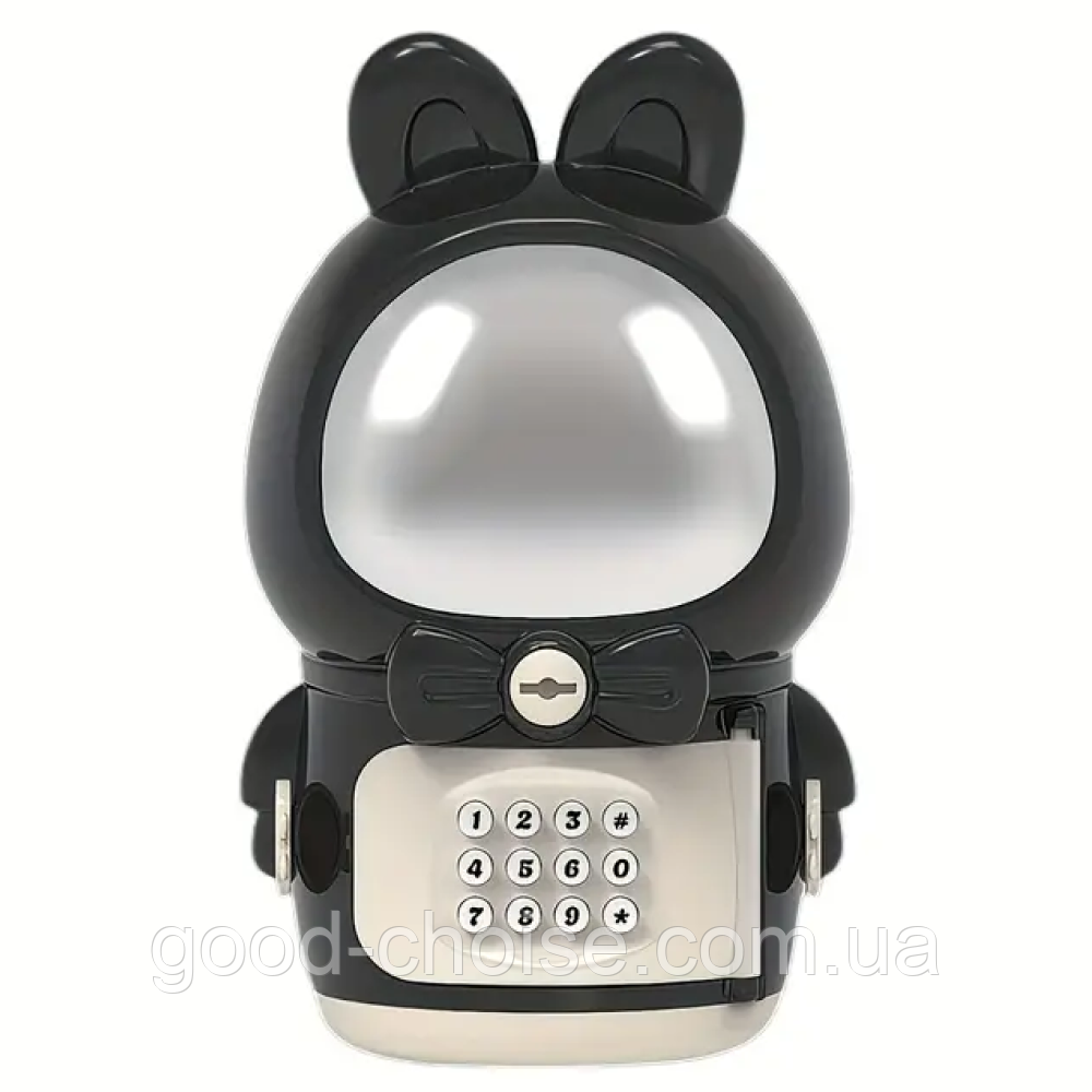 Скарбничка-сейф космонавт Space Piggy Bank, Чорний / Дитяча скарбничка з кодовим замком / Електронний сейф-скарбничка, фото 1