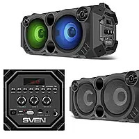 Акустична система (бумбокс) Sven PS-550 Black (36 Вт, bluetooth, підсвітка, караоке, FM)