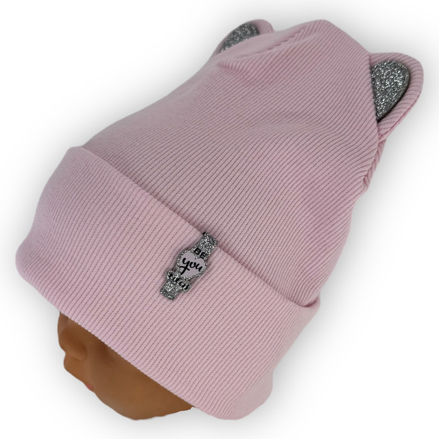 Двойная трикотажная шапка для девочки Весеняя шапка для девочки