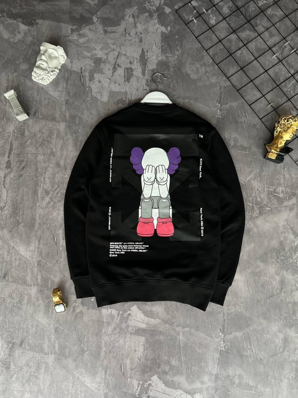 Світшот кофта чорний весна-осінь без капюшону Off-White