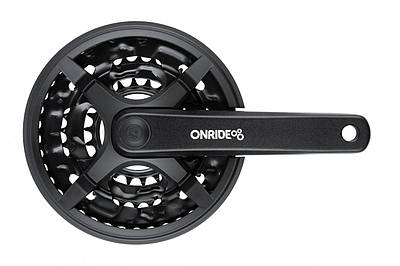 Шатуни на велосипед ONRIDE Trio 830P, під квадрат, 175 мм, 22-32-42Т, на 8/7/6 шв., чорний