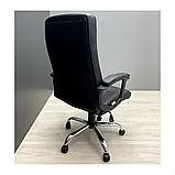 Крісло офісне комп'ютерне Форте чорне для роботи, навчання з посиленим механізмом, шкірзамінник, фото 3