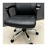 Крісло офісне комп'ютерне Форте чорне для роботи, навчання з посиленим механізмом, шкірзамінник, фото 4