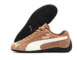 Жіночі кросівки Puma Speedcat весна-осінь коричневі. Живе фото, фото 2